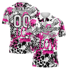 Laden Sie das Bild in den Galerie-Viewer, Custom Graffiti Pattern White-Black 3D Performance Golf Polo Shirt
