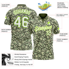 Laden Sie das Bild in den Galerie-Viewer, Custom Green White-Neon Green 3D Pattern Design Dollar Performance Golf Polo Shirt
