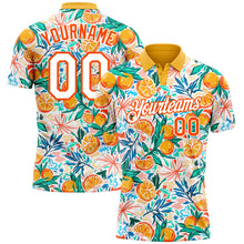 Laden Sie das Bild in den Galerie-Viewer, Custom Orange White 3D Pattern Design Fruits Performance Golf Polo Shirt

