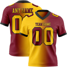 Загрузить изображение в средство просмотра галереи, Custom Crimson Yellow-Black Mesh Authentic Gradient Fashion Football Jersey
