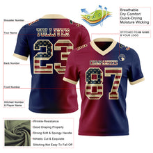 Load image into Gallery viewer, Custom Navy Vintage USA Flag Maroon-Cream Authentic Gradient Fashion Football Jersey
