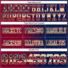 Load image into Gallery viewer, Custom Navy Vintage USA Flag Maroon-Cream Authentic Gradient Fashion Football Jersey
