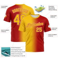 Load image into Gallery viewer, Custom Red Yellow-White Gradient Fashion Performance T-Shirt
