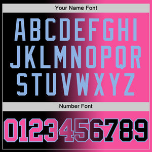 Custom Black Pink-Light Blue Authentic Gradient Fashion Basketball Jersey