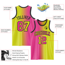 Charger l&#39;image dans la galerie, Custom Neon Yellow Pink-Black Authentic Gradient Fashion Basketball Jersey
