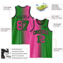 Charger l&#39;image dans la galerie, Custom Grass Green Pink-Black Authentic Gradient Fashion Basketball Jersey
