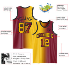 Load image into Gallery viewer, Custom Crimson Yellow-Black Authentic Gradient Fashion Basketball Jersey

