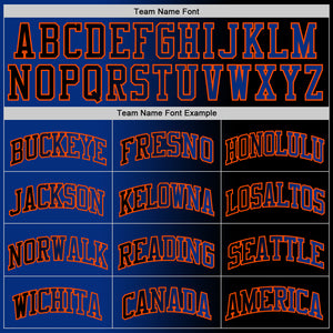 Custom Black Royal-Orange Authentic Gradient Fashion Basketball Jersey