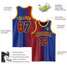 Charger l&#39;image dans la galerie, Custom Royal Maroon-Gold Authentic Gradient Fashion Basketball Jersey
