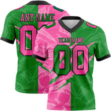 Load image into Gallery viewer, Custom Grass Green Pink-Black Authentic Gradient Fashion Scratch Football Jersey
