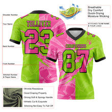 Laden Sie das Bild in den Galerie-Viewer, Custom Neon Green Pink-Black Mesh Authentic Gradient Fashion Scratch Football Jersey
