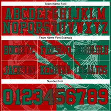 Load image into Gallery viewer, Custom Red Kelly Green-Black Authentic Gradient Fashion Scratch Football Jersey
