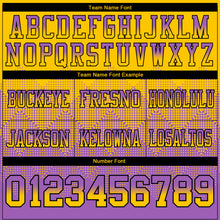 Загрузить изображение в средство просмотра галереи, Custom Yellow Medium Purple-Black Mesh Authentic Gradient Square Shape Flag Football Jersey
