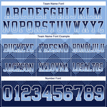 Загрузить изображение в средство просмотра галереи, Custom Light Blue Navy-White Mesh Authentic Gradient Square Shape Flag Football Jersey
