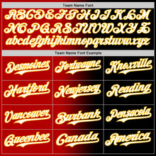 Load image into Gallery viewer, Custom Black White Red-Gold Authentic Gradient Fashion Baseball Jersey
