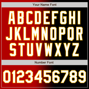Custom Black White Red-Gold Authentic Gradient Fashion Baseball Jersey