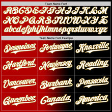 Load image into Gallery viewer, Custom Black White Red-Old Gold Authentic Gradient Fashion Baseball Jersey
