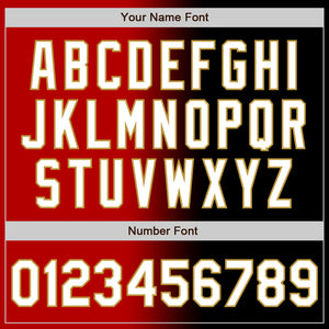 Custom Black White Red-Old Gold Authentic Gradient Fashion Baseball Jersey