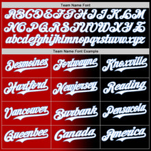 Load image into Gallery viewer, Custom Black White Red-Light Blue Authentic Gradient Fashion Baseball Jersey
