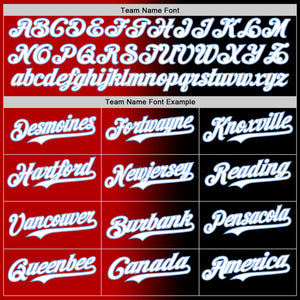Custom Black White Red-Light Blue Authentic Gradient Fashion Baseball Jersey