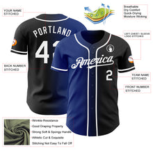 Load image into Gallery viewer, Custom Black White-Royal Authentic Gradient Fashion Baseball Jersey
