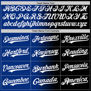 Custom Black White-Royal Authentic Gradient Fashion Baseball Jersey