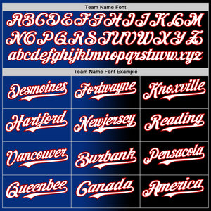 Custom Black White Royal-Red Authentic Gradient Fashion Baseball Jersey