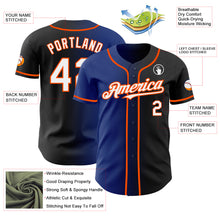 Load image into Gallery viewer, Custom Black White Royal-Orange Authentic Gradient Fashion Baseball Jersey
