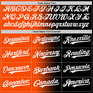 Custom Black White-Orange Authentic Gradient Fashion Baseball Jersey