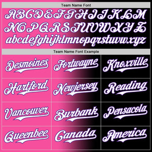 Custom Black White Pink-Purple Authentic Gradient Fashion Baseball Jersey
