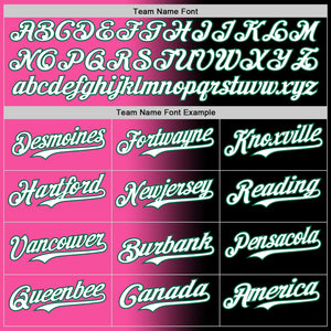 Custom Black White Pink-Kelly Green Authentic Gradient Fashion Baseball Jersey
