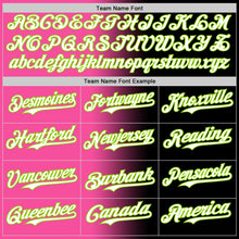 Load image into Gallery viewer, Custom Black White Pink-Neon Green Authentic Gradient Fashion Baseball Jersey
