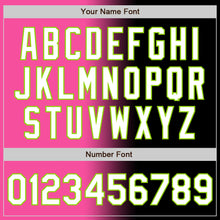 Load image into Gallery viewer, Custom Black White Pink-Neon Green Authentic Gradient Fashion Baseball Jersey
