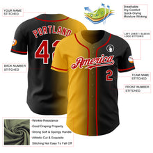 Загрузить изображение в средство просмотра галереи, Custom Black Red Gold-White Authentic Gradient Fashion Baseball Jersey
