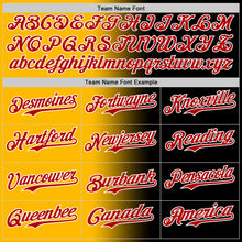 Загрузить изображение в средство просмотра галереи, Custom Black Red Gold-White Authentic Gradient Fashion Baseball Jersey
