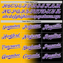 Загрузить изображение в средство просмотра галереи, Custom Black Purple Gold-White Authentic Gradient Fashion Baseball Jersey
