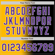 Загрузить изображение в средство просмотра галереи, Custom Black Purple Gold-White Authentic Gradient Fashion Baseball Jersey
