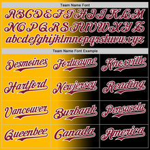 Load image into Gallery viewer, Custom Black Crimson Gold-White Authentic Gradient Fashion Baseball Jersey
