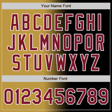 Load image into Gallery viewer, Custom Black Crimson Old Gold-White Authentic Gradient Fashion Baseball Jersey
