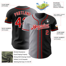 Laden Sie das Bild in den Galerie-Viewer, Custom Black Red Gray-White Authentic Gradient Fashion Baseball Jersey
