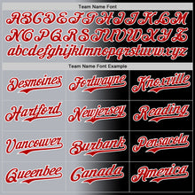 Laden Sie das Bild in den Galerie-Viewer, Custom Black Red Gray-White Authentic Gradient Fashion Baseball Jersey
