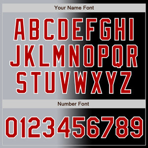Custom Black Red Gray-White Authentic Gradient Fashion Baseball Jersey