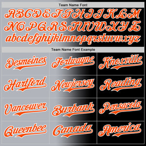 Custom Black Orange Gray-White Authentic Gradient Fashion Baseball Jersey