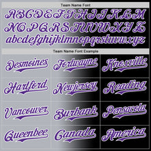 Laden Sie das Bild in den Galerie-Viewer, Custom Black Purple Gray-White Authentic Gradient Fashion Baseball Jersey
