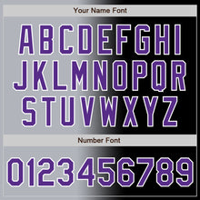 Laden Sie das Bild in den Galerie-Viewer, Custom Black Purple Gray-White Authentic Gradient Fashion Baseball Jersey

