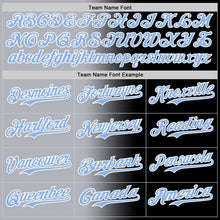 Load image into Gallery viewer, Custom Black Light Blue Gray-White Authentic Gradient Fashion Baseball Jersey
