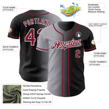 Load image into Gallery viewer, Custom Black Crimson Gray-White Authentic Gradient Fashion Baseball Jersey
