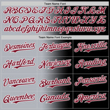 Load image into Gallery viewer, Custom Black Crimson Gray-White Authentic Gradient Fashion Baseball Jersey

