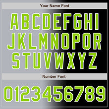 Load image into Gallery viewer, Custom Black Neon Green Gray-White Authentic Gradient Fashion Baseball Jersey
