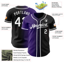 Load image into Gallery viewer, Custom Black White-Purple Authentic Gradient Fashion Baseball Jersey
